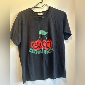 Gucci Beverly Hills cherry graphic black t shirt size 1X